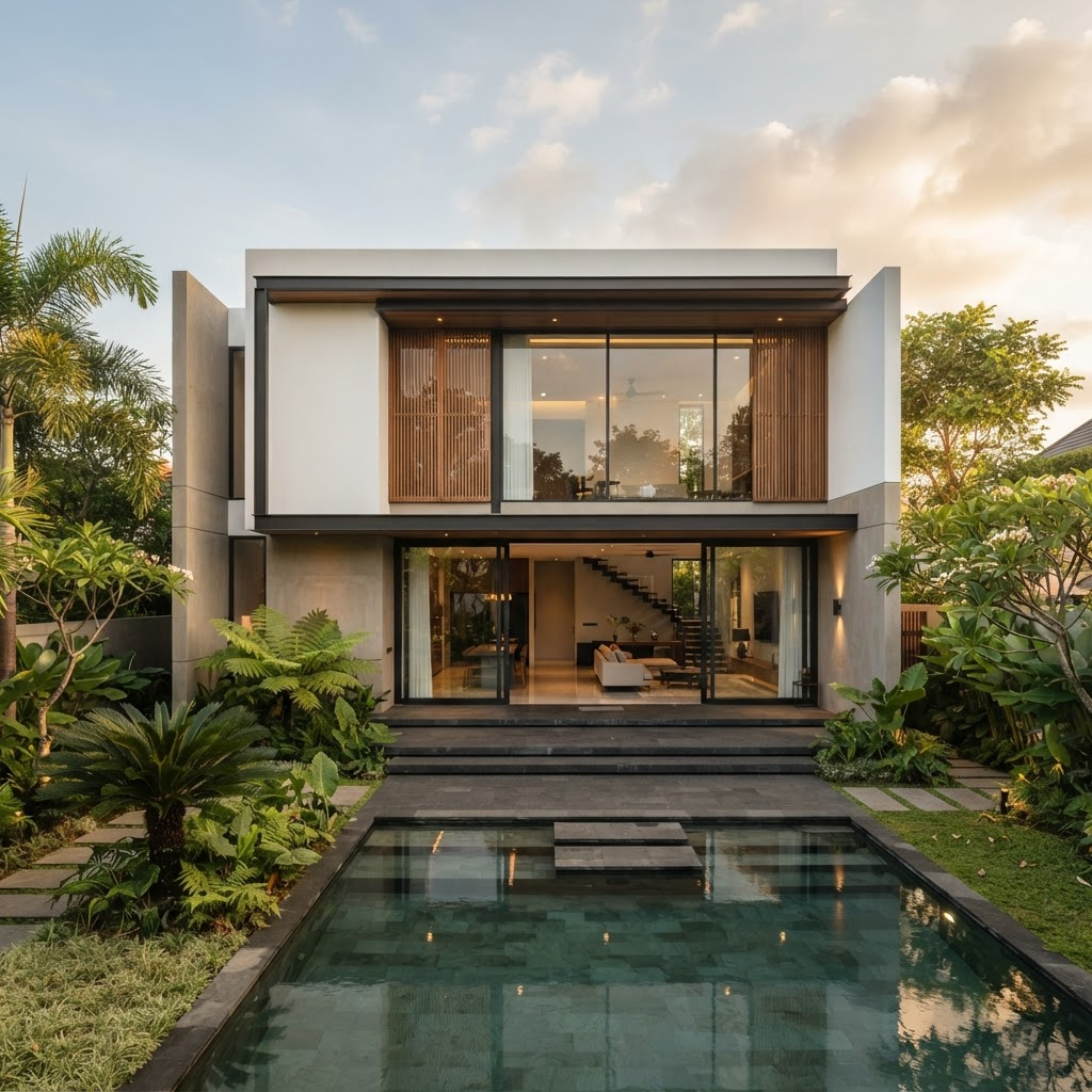 Rumah minimalis modern hasil pekerjaan kontraktor